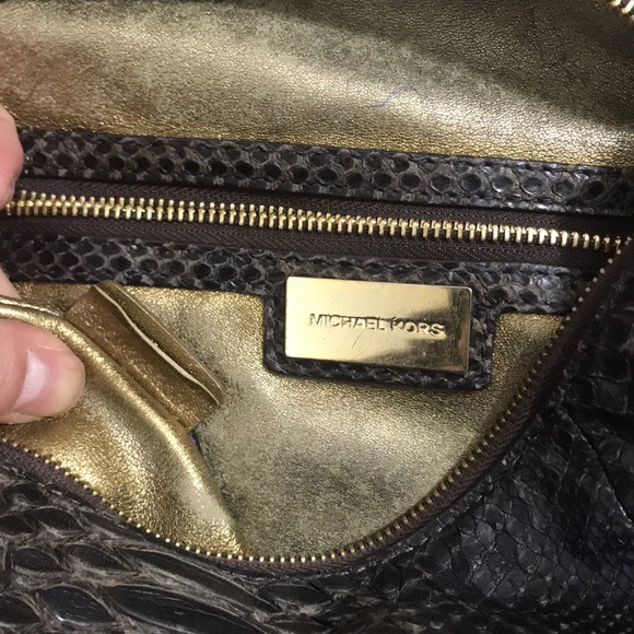 Rare Michael Kors Skorpios Python Snake Embossed - Picture 8 of 8